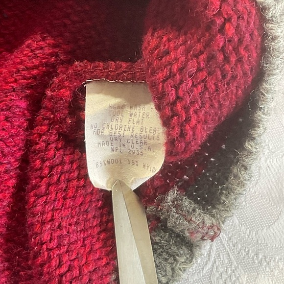 Vintage Alps Men’s Sweater Size XL Wool Blend Red/blue Speckled Colors Crewne - Picture 5 of 8